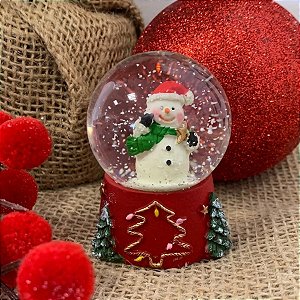 Enfeite Decorativo de Natal - Globo de Neve com Boneco De Neve - 6,2cm - 1 unidade - Cromus - Rizzo