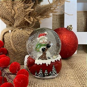 Enfeite Decorativo de Natal - Globo de Neve com Boneco De Neve - 8,5cm - 1 unidade - Cromus - Rizzo