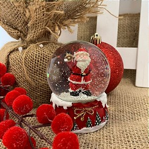 Enfeite Decorativo de Natal - Globo de Neve com Noel e Sino - 8,5cm - 1 unidade - Cromus - Rizzo