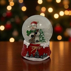 Enfeite Decorativo de Natal - Globo de Neve com Boneco De Neve - Caixa Musical - 14x11cm - 1 unidade - Cromus - Rizzo