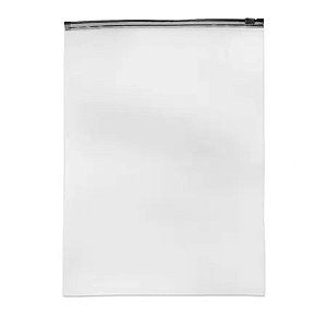 Saco Trilho Zip Preto - Transparente Fosco - 50x60cm - 50 unidades - Rizzo
