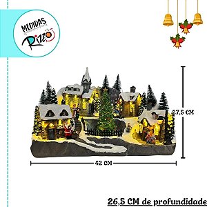 Cenário De Natal - Vila Natalina com Som e Luz - 42x27,5x26,5cm - 1 unidade - Rizzo
