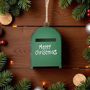 Enfeite Para Pendurar De Natal - Caixa de Correio - Verde - 6cm - 1 unidade - Cromus - Rizzo
