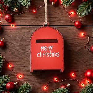 Enfeite Para Pendurar De Natal - Caixa de Correio - Vermelho - 6cm - 1 unidade - Cromus - Rizzo