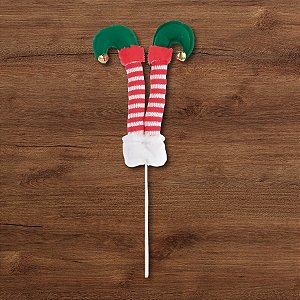 Pick Decorativo de Natal - Pés de Elfo - 43x6x3cm - 1 unidade - Cromus - Rizzo
