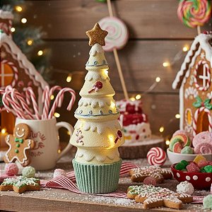 Enfeite De Natal em Resina - Árvore De Natal De Doces Com LED - 30cm - 1 unidade - Rizzo