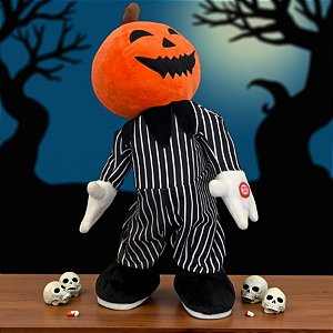Pelúcia de Halloween com Som e Movimento - Abóbora Halloween Dançarina - 16x33x13cm - 1 unidade - Rizzo