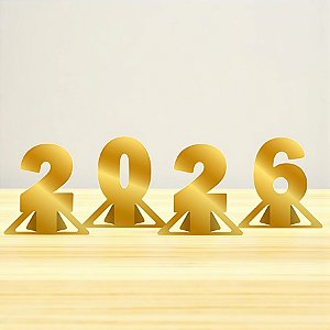 Decoração de Mesa - Ano Novo 2026 - 18x19,5x4cm - 4 unidades - Regina - Rizzo