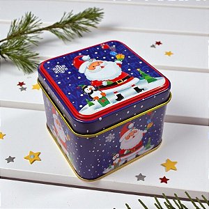 Lata de Metal de Natal - Noel Equilibrista -7,5x7x6cm - 1 unidade - Rizzo