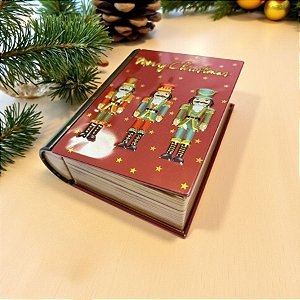 Lata de Metal de Natal - Livro Quebra Nozes - 11,5x10x3,8cm - 1 unidade - Rizzo