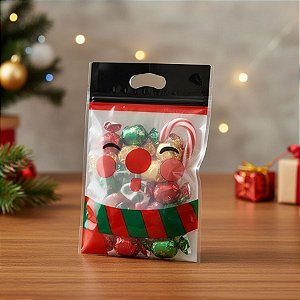 Saco Plástico Zip Lock Hermético - Boneco De Neve  - 22,5x15,5cm - 10 unidades - Artlille  - Rizzo