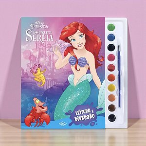 Kit Para Colorir Livro e Aquarela - A Pequena Sereia - 1 unidade - Disney Original - Rizzo