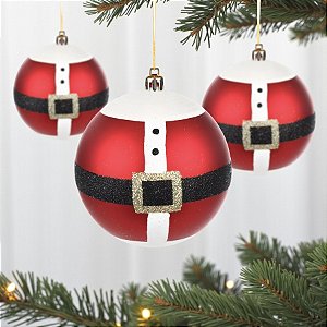 Bolas de Natal - Vermelho Papai Noel - 6cm - 6 unidades - Cromus - Rizzo