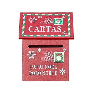 Enfeite Decorativo de Natal - Caixa de Correio Papai Noel Polo Norte - 51,3x15,5x9cm - 1 unidade - Cromus - Rizzo