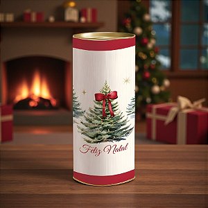 Lata para Presente Rígida - Pinheiro - P 9,5x20,5x9,5cm - 1 unidade - Cromus - Rizzo