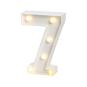 Luminoso Mini Número "7" com LED Amarelo - 16x11x3cm - 1 unidade - Rizzo