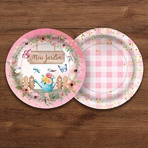 Prato de Papel Redondo - Meu Jardim - 18x18cm - 12 unidades - Regina - Rizzo