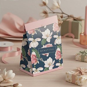 Saco de Papel Para Presentes - Beautiful Magnolia  - 10 unidades - Cromus - Rizzo