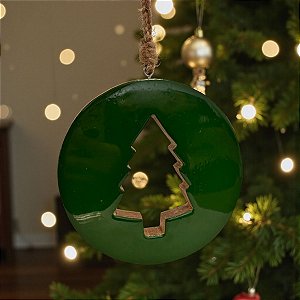 Enfeite Para Pendurar de Natal - Bola Árvore Vazada Verde - 15x15cm - 1 unidade - Cromus - Rizzo