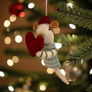Enfeite Para Pendurar de Natal - Ratinho - 11cm - 1 unidade - Cromus - Rizzo