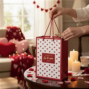 Caixa Luva Com Alça - Te Amo Hoje  - 10 unidades - Cromus - Rizzo