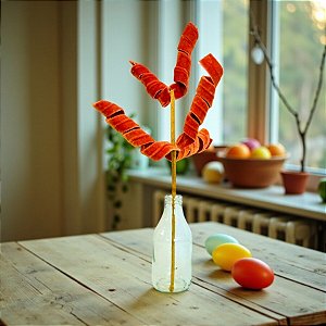 Pick Decorativo de Páscoa - Espiral Laranja - 48cm - 1 unidade - FlorArte - Rizzo