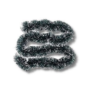 Festão Aramado Decorativo De Natal - Verde Escuro Nevado - 15cmx2m - 1 unidade - Rizzo