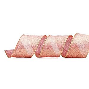 Fita Decorativa - Rosa e Dourado - 3.8cmx9.14m - 1 unidade - Rizzo