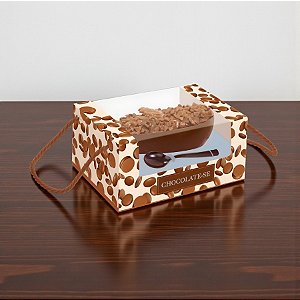 Caixa Practice Alta Para Meio Ovo 250g Com Alça E Colher - Cobertura - 12x17x8cm - 6 unidades - Cromus - Rizzo