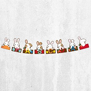Faixa Decorativa de Páscoa - Coelho Sai da Toca - 120cm - 1 unidade - Cromus - Rizzo
