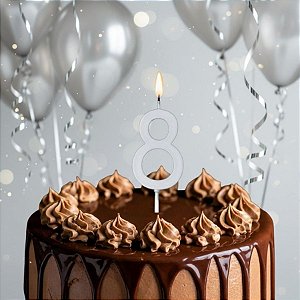 Vela Pick - Prata - Numero 8 - 1 unidade - Regina - Rizzo