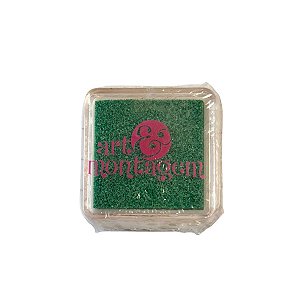 Almofada Para Carimbo em Plástico e Espuma - Carimbeira Verde Perolado - 3x3cm - Cod.AFNT-919 - 1 unidade - Rizzo