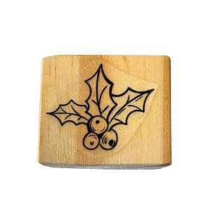 Carimbo de Madeira Artesanal - Azevinho - Cod.AFNT-905 - 1 unidade - Rizzo