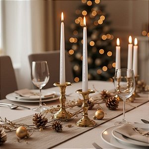 Vela Banquete - Branca Perolada - 25cm - 2 unidades - Cromus - Rizzo