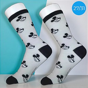 Meia Infantil Cano Médio - Mickey Mouse - Cinza -  27/31 - 1 unidade - Disney Original - Rizzo