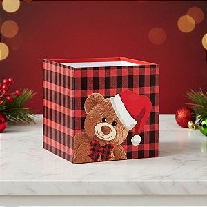 Cachepot - Teddy Noel - 15x15x15cm - 1 unidade - Rizzo