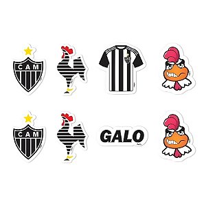 Pick Decorativo para Doces - Atlético Mineiro - 12x5,5cm - 8 unidades - Regina - Rizzo