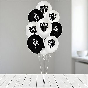 Balão Látex Redondo 9" Atlético Mineiro - 23cm - 25 unidades - Regina - Rizzo