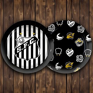 Prato de Papel Redondo - Santos - 18x18cm - 8 unidades - Regina - Rizzo