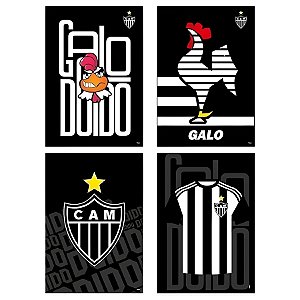 Cartaz Decorativo - Atlético Mineiro - 31x45cm - 4 unidades - Regina - Rizzo