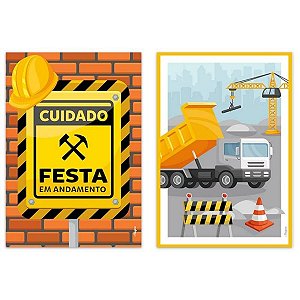 Cartaz Decorativo - Construção - 45x31cm - 2 unidades - Regina - Rizzo