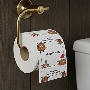 Papel Higiênico de Natal - Assine Aqui - 20m  - 1 unidade - Rizzo