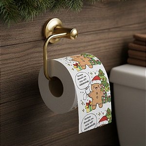 Papel Higiênico de Natal - Biscoito com Papel na Mão - 20m  - 1 unidade - Rizzo