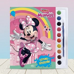 Kit Para Colorir Livro e Aquarela - Minnie Mouse - 1 unidade - Disney Original - Rizzo