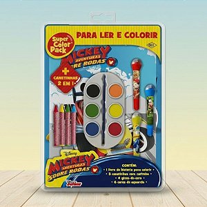 Kit Para Ler e Colorir Aquarela - Mickey Mouse - 14 Itens - 1 unidade - Disney Original - Rizzo