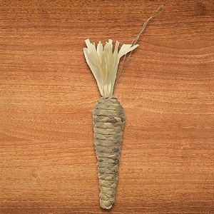 Enfeite de Pendurar de Páscoa - Cenoura Juta Bege - 37x6cm - 1 unidade - FlorArte - Rizzo