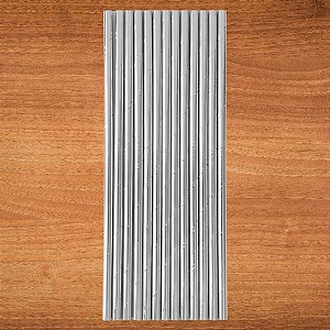 Canudo de Papel Metalizado - Prata - 19,5cm - 12 unidades - Partiufesta - Rizzo