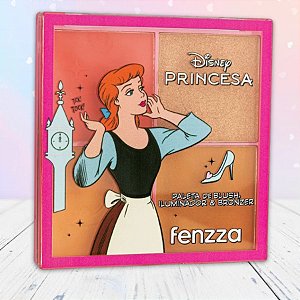 Paleta de Blush, Iluminador e Bronzer - Cinderela - Princesas - 16,4g - 1 unidade - Disney Original - Rizzo