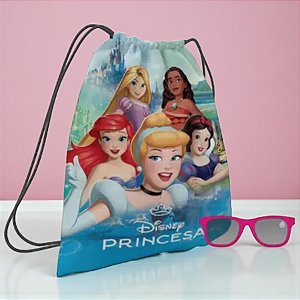 Kit Sacochila e Óculos de Sol - Princesas - 1 unidade - Disney Original - Rizzo
