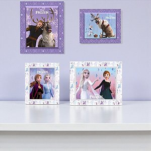 Quadro Decorativo - Frozen - 26x21cm - 4 unidades - Disney Original - Rizzo